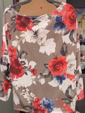 White Birch Floral Sweater Top